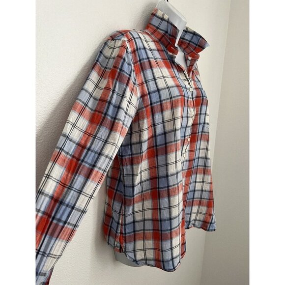 JCREW FACTORY Plaid Tunic Size Medium Multicolored Lightweight Pullover - Picture 2 of 9